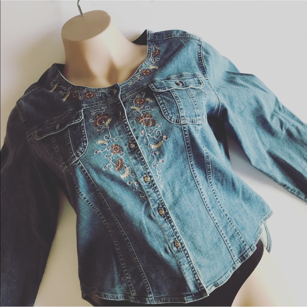 J. Jill | Out of the Blue Floral Denim Blouse